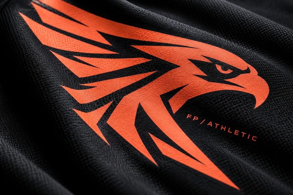 Illustrative club-style coral crest transfer